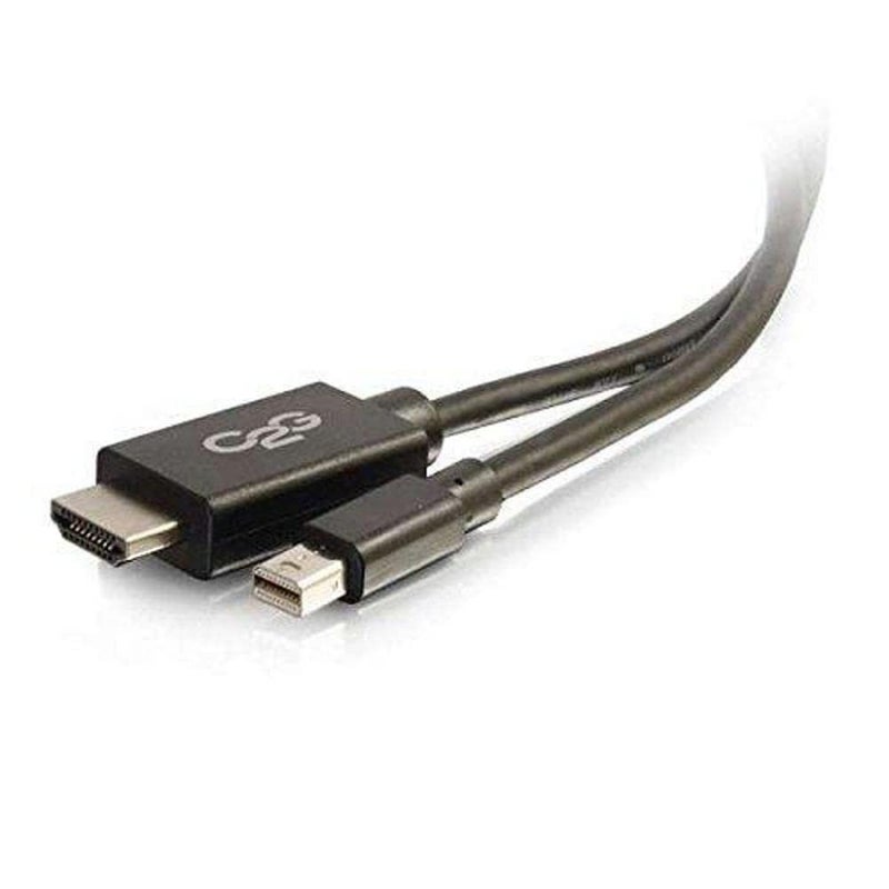 C2G Legrand Mini DisplayPort Adapter to HDMI Cables, Male to Male Displayport Adapter, Black DisplayPort to HDMI Adapter, 6 Foot Adapter Converter, 1 Count, C2G 54421 - Image 1